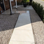 Stones surrounding a paved path