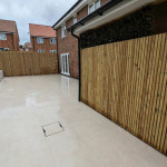 Wooden slat fence